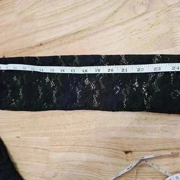 Bebe Women's S Black Surplice Asymmetrical is Hem Lace Dress NWT - Picture 5 of 13